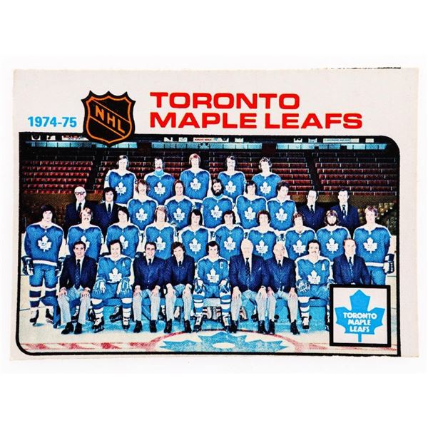 1974-75 TORONTO MAPLE LEAFS Team Photo & Checklist #390 OPC KEY NHL Hockey Card