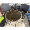 Image 1 : Glass Top Patio Table with 2 Chairs 28Dx28H