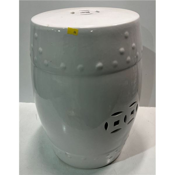 Ceramic Barrel Stool 12Dx18H