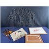 Image 1 : Collection of Indoor Wall Decor includes Metal Wire Art, Embossed Leather, Violin Print and more