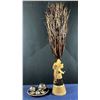 Image 1 : Indoor Decor includes Glass Birds, Mirror Balls, Ceramic Platter and 56 inch Tall Dried Grass