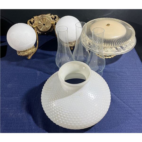 Milk Glass Lamp Shade, Vintage Light Fixtures & Oil Lamp Glass