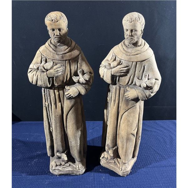 Two Solid & Heavy Religious Monk Statues 2ft tall (Very Heavy)