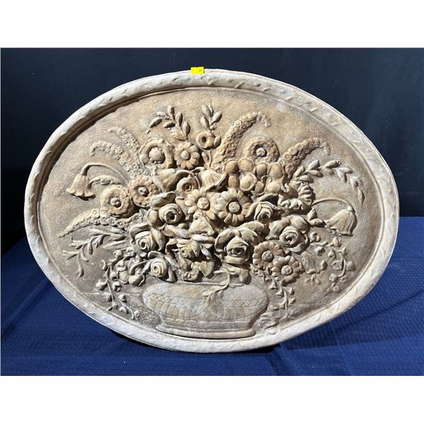 Stone Bird Bath 15diameter x15h &  Cement Floral Art Garden Decor