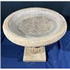 Image 2 : Stone Bird Bath 15diameter x15h &  Cement Floral Art Garden Decor