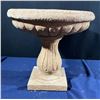 Image 3 : Stone Bird Bath 15diameter x15h &  Cement Floral Art Garden Decor