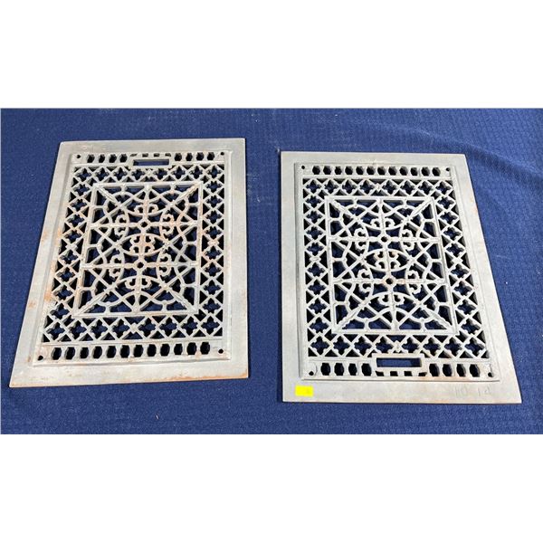 Antique Metal Pattern Register Covers X 2  - 14w x 12h