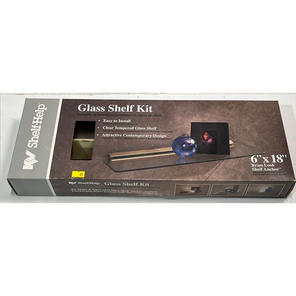 Shelf-Help Glass Shelf Kit New in Box 18Wx6D