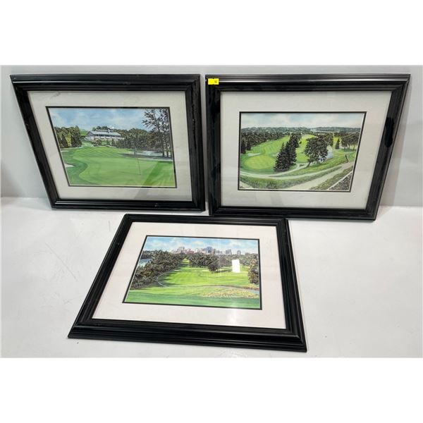 Loren Chabot Three Golf Course Themed Prints  10Wx7H