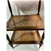Image 3 : Vintage Three Tier Cane and Wood Side Table 19Wx15Dx26.5H