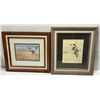 Image 1 : Edgar J. Jones: "Mallards-Pintail" Watercolour Original 14wx12h & "Canada Geese" Print 17.5wx9.5h