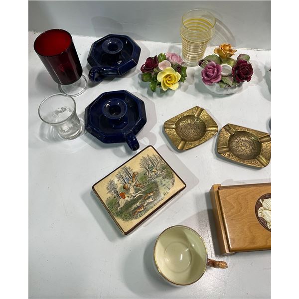 Collection Of Vases, Candle Holders, Trinket Boxes, Ashtrays, and more