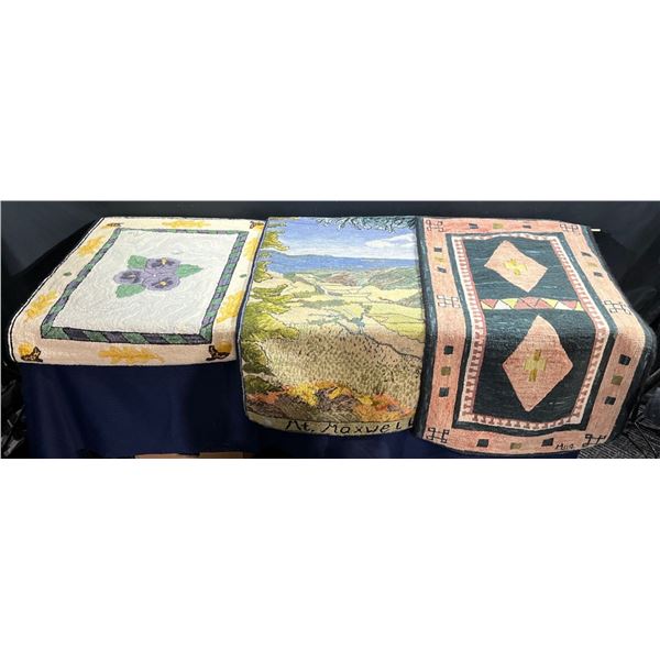 Handmade, Hand Dyed Hook Rug Wall Hangings 26Wx36-48H