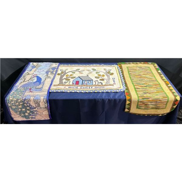 Handmade, Hand Dyed Hook Rug Wall Hangings 17-42Wx22-42H