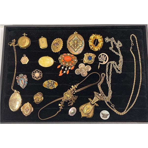 Collection of Victorian/Edwardian Brooches, Pendants and Necklaces