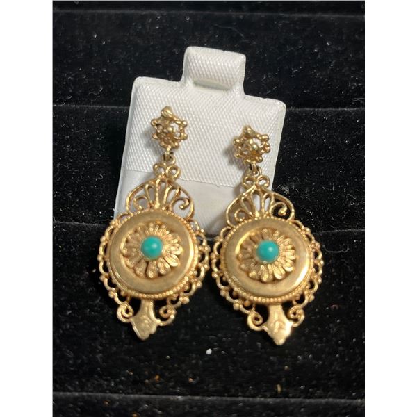 Gold and Turquoise Earrings