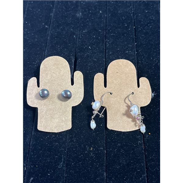 Two Pairs of Pearl Earrings