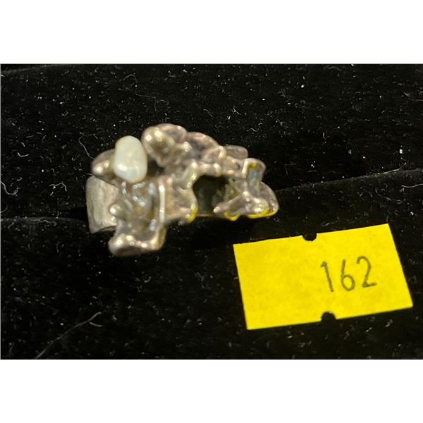 Sterling Silver and Natural Pearl Ring