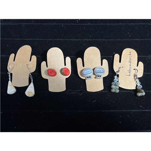 Collection of Semi Precious Gem Jewelry Earrings