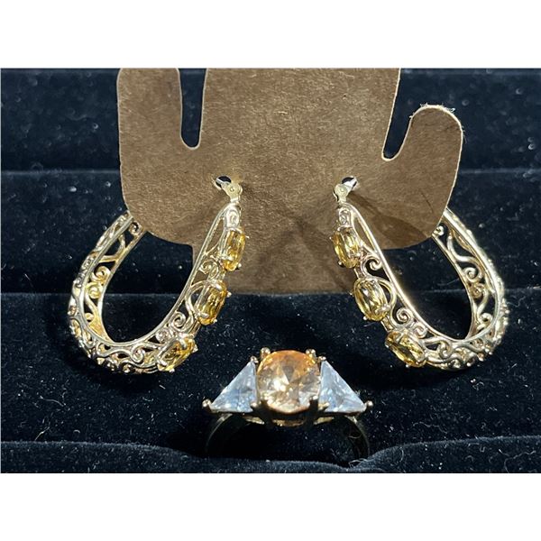 Semi-Precious Gem Necklace and Ring Set