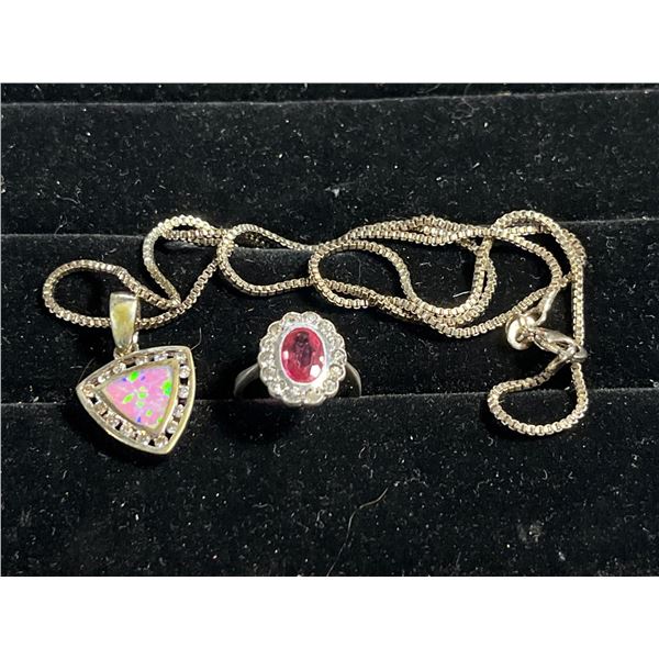 Semi-Precious Gem Necklace and Ring