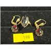 Image 1 : Semi-Precious Gem Earrings and Ring (10K Gold Ring 2.26g)