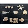 Image 1 : Collection of Sterling Silver Brooches 58.92g