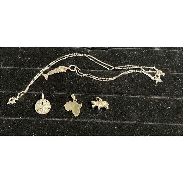 Sterling Silver Necklace and Pendants 10.8g