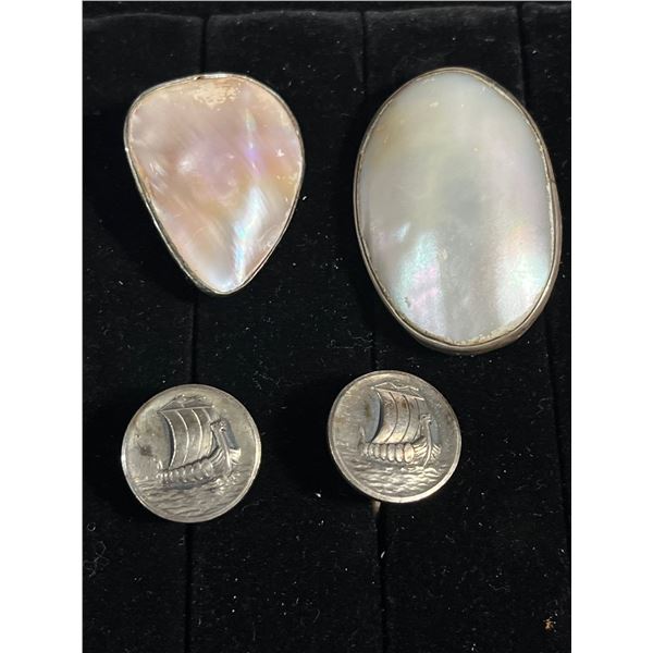 Sterling Silver Sailboat Cufflinks 16.79g plus Pendants