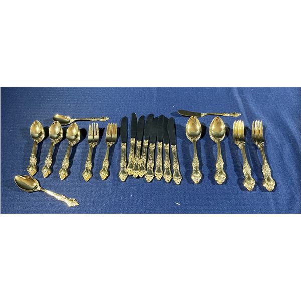 Royal Sealy Gold Plated Flatware Set
