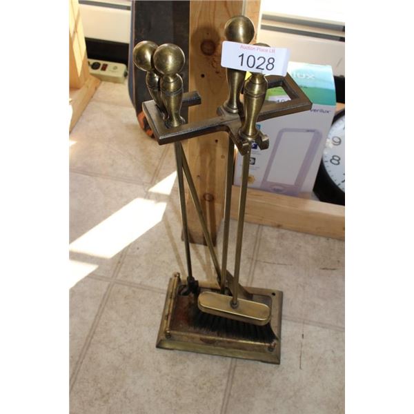 Vintage, Brass Fireplace Set