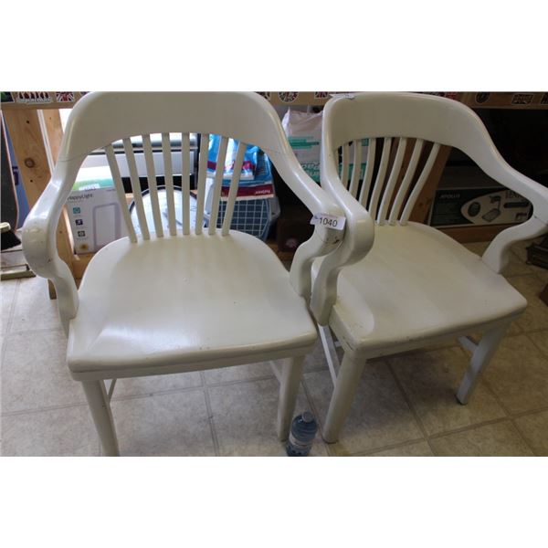 2 Vintage, Painted, Wooden Chairs
