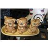 Image 2 : Folkart Wooden Cat Decor, Set of 3 Cat and