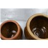 Image 2 : Set of 2 Vintage Brown Glazed Ceramic Pots