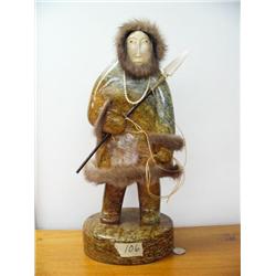 Soapstone hunter by Michael Scott 16" tall, 532f (2)