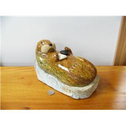 Soapstone otter by Michael Scott 12" long, 5" wide (2)