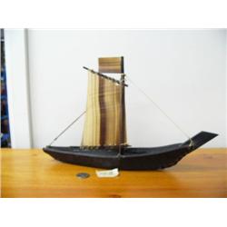 14" baleen boat with white sail by Joe Tegoseak ca. 1950 (2)