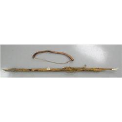 45" wooden harpoon with ivory harpoon tip, and  old wood bow drill (2)