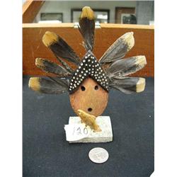 7" whale bone mask with fish in front (2)