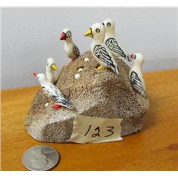 Ivory rookery with ivory eggs mounted on bone (2)