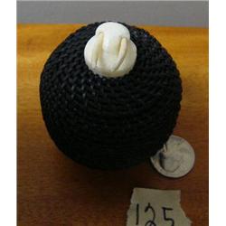 3-1/2" baleen basket by Carl Hank with walrus head finial (2)