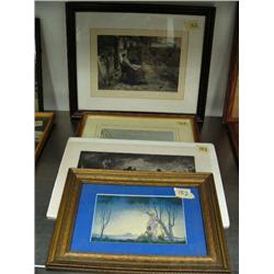 3 framed steel engravings and 1 shrink wrapped (2)