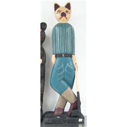 Golfing cat- wooden- 39" tall (2)