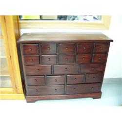 Apothecary or collector's chest- has 19 drawer's- 43" long, 35" tall (2)