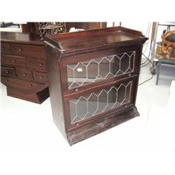 Beautiful leaded-glass bookcase with 2 doors- 36" height, 35" length (2)