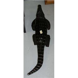 Hand-carved solid wood alligator 39" long (2)