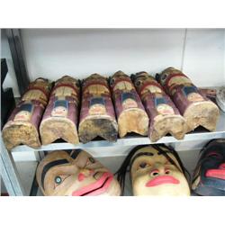 Lot of 6 totem poles- not Alaskan, imported- approx. 24-1/2" tall each (114)