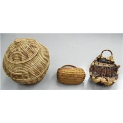 Lot of 3 baskets- basket with lid is 36" tall (2)