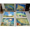 Image 1 : Lot of 6 shrink-wrapped prints of mosaic maps that are in the Vatican in Rome (2)
