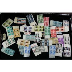 Large lot of unused 5 cents plate blocks (blocks of 4) with numbers in excellent condition (2)